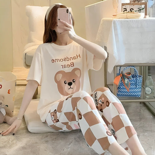 Handsome Bear Printed Night Suit