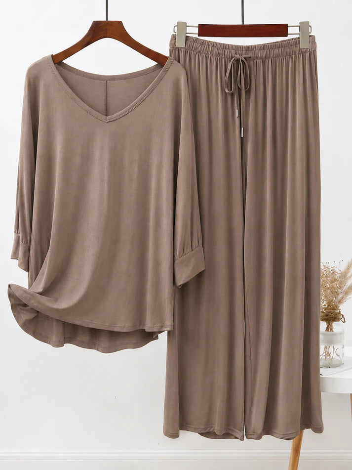 Coffee brown plain plazo