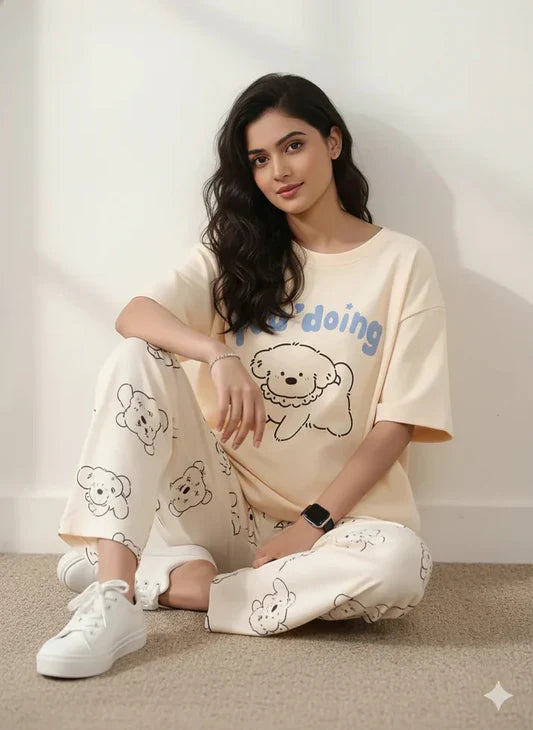 You Doing Printed Night Suit