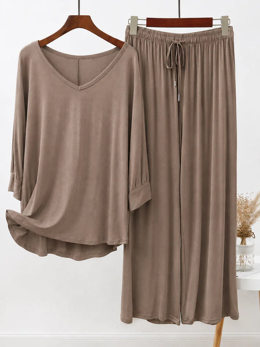Coffee brown plain plazo