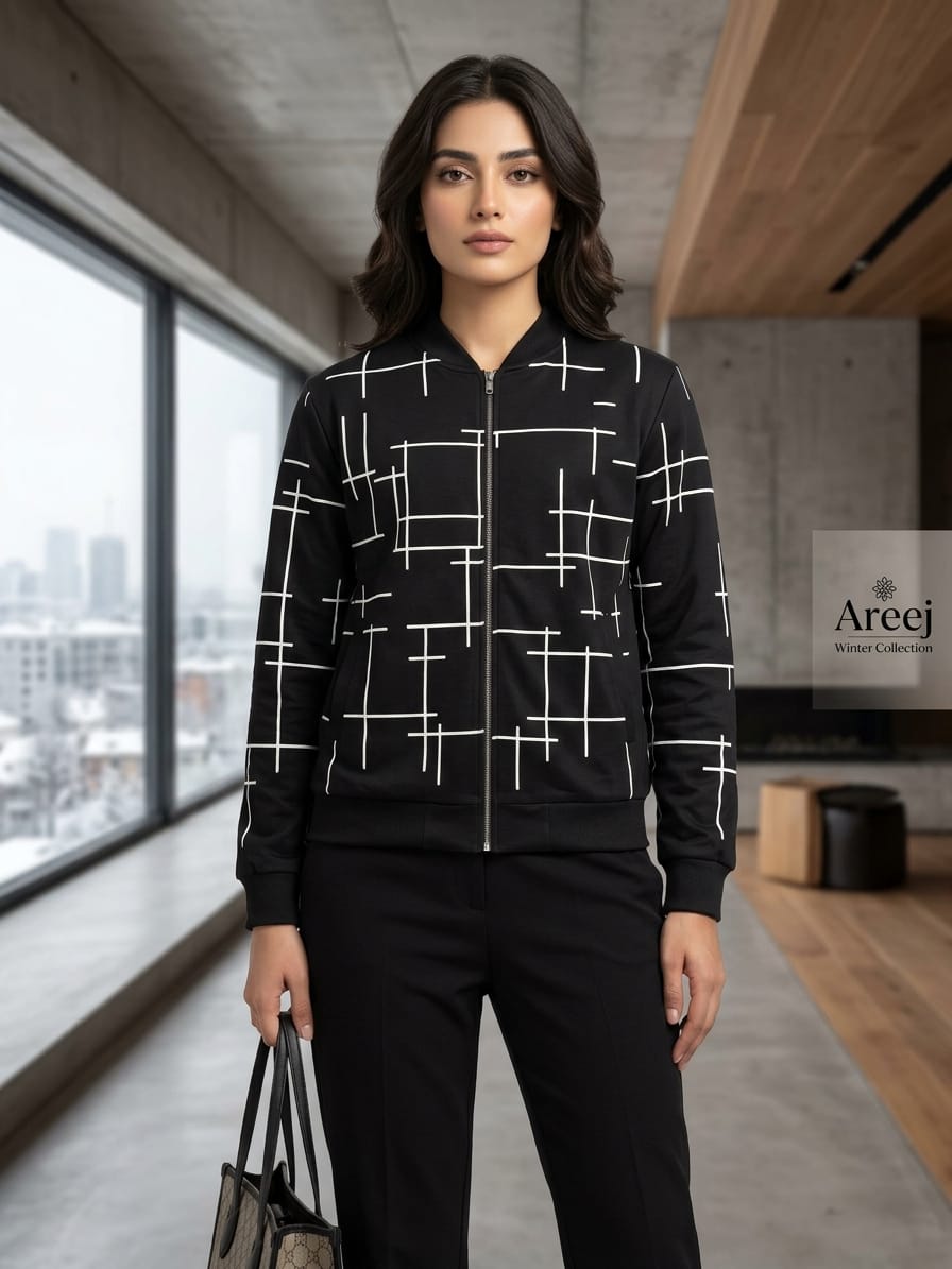 BLACK CAPRI ZIPPER JACKETS