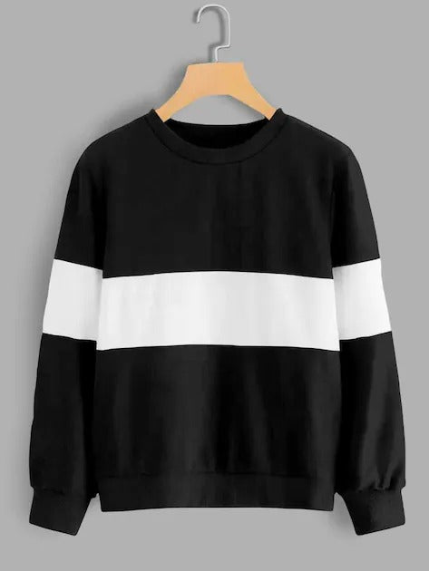BLACK WHITE SWEATSHIRT FOR WINTER