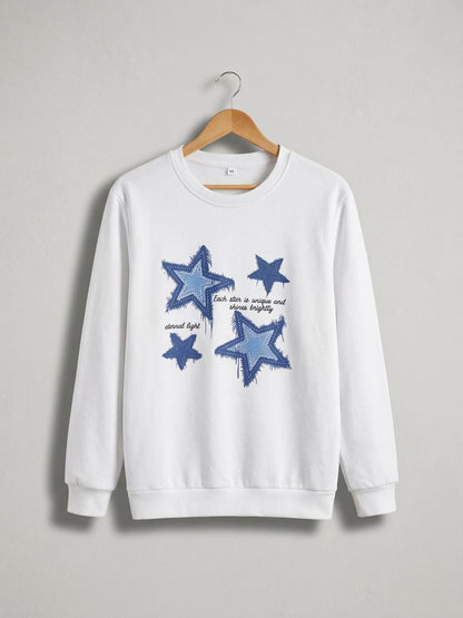 WHITE STAR SWEATSHIRT FOR WINTER
